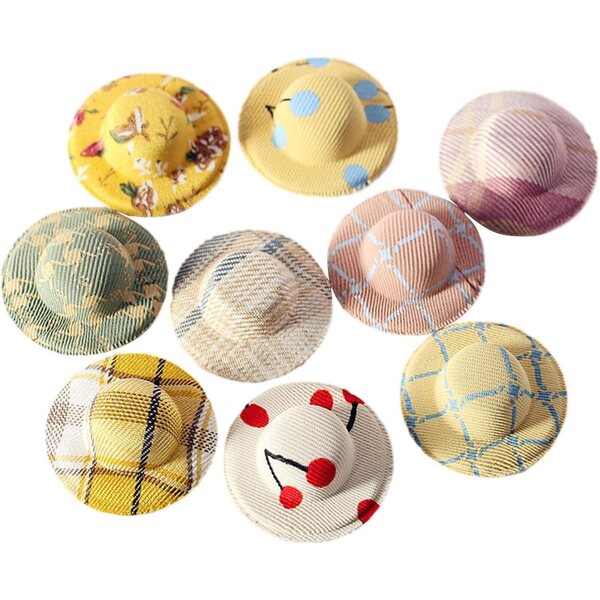 Cappelli miniatura per casa delle bambole 1:12 e 1:6 - set da 9 pezzi in tessuto resistente