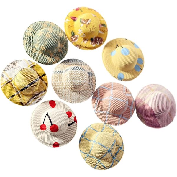 Cappelli miniatura per casa delle bambole 1:12 e 1:6 - set da 9 pezzi in tessuto resistente