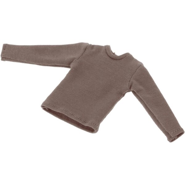 1/12 Langarm-Mini-T-Shirt für Actionfigur 6 Zoll Blau Grau 5,6 cm