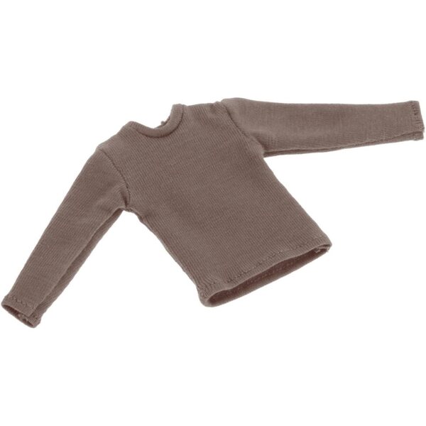 1/12 Langarm-Mini-T-Shirt für Actionfigur 6 Zoll Blau Grau 5,6 cm