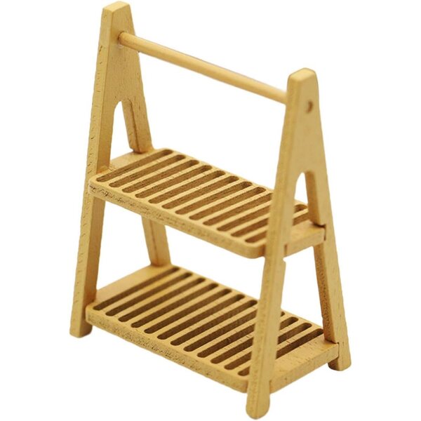 Mini Scaffale Portaoggetti in Legno 1/6 1/12 per Micro Paesaggi e Case Bambole