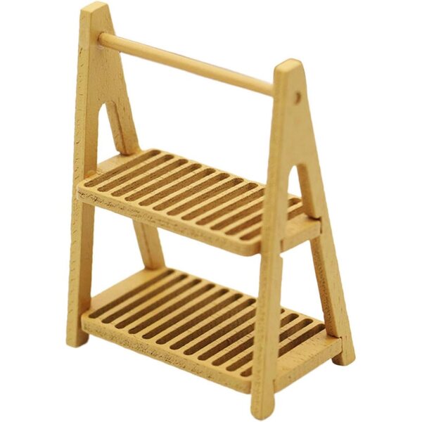 Mini Scaffale Portaoggetti in Legno 1/6 1/12 per Micro Paesaggi e Case Bambole