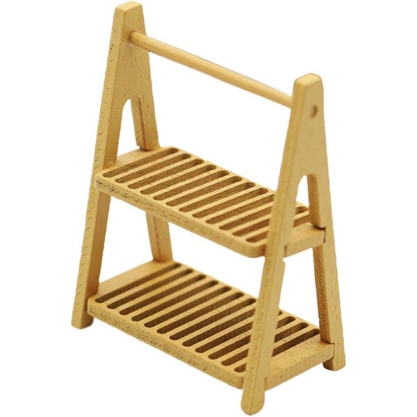 Mini Scaffale Portaoggetti in Legno 1/6 1/12 per Micro Paesaggi e Case Bambole