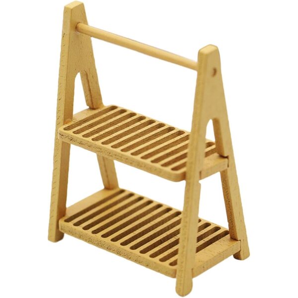 Mini Scaffale Portaoggetti in Legno 1/6 1/12 per Micro Paesaggi e Case Bambole