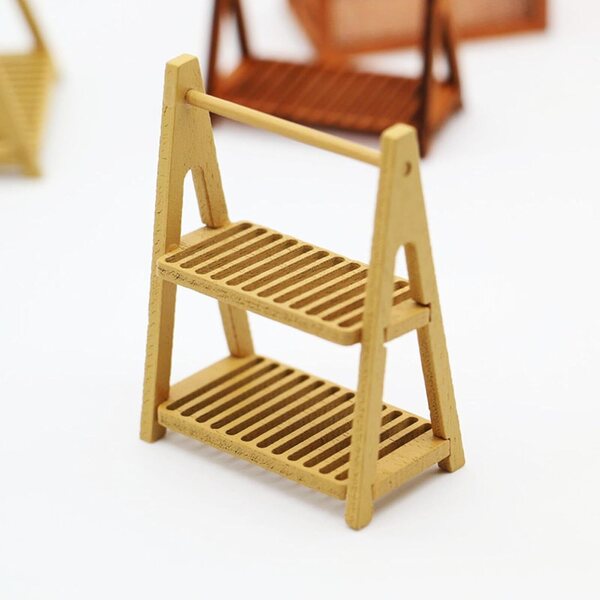 Mini Scaffale Portaoggetti in Legno 1/6 1/12 per Micro Paesaggi e Case Bambole
