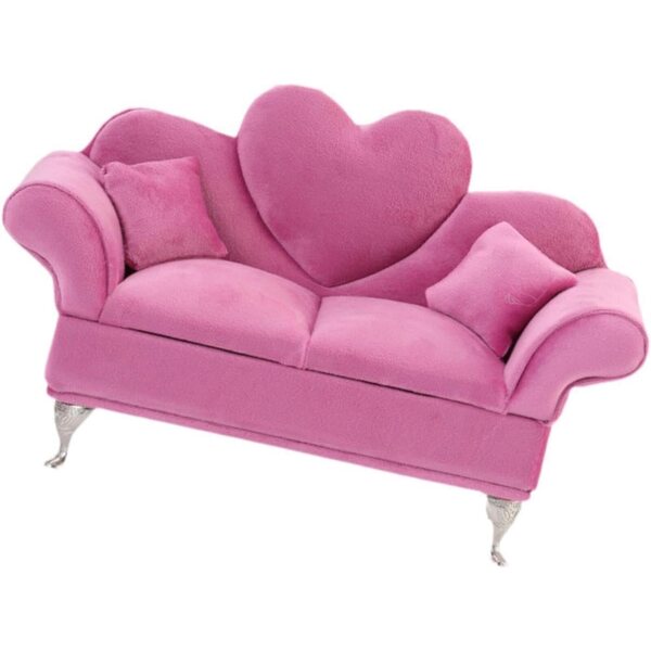 Sofaförmige Schmuckschatulle 1/6 für Schmuck und Puppenhaus R rosa
