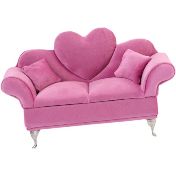 Sofaförmige Schmuckschatulle 1/6 für Schmuck und Puppenhaus R rosa