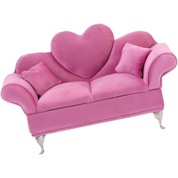 Sofaförmige Schmuckschatulle 1/6 für Schmuck und Puppenhaus R rosa