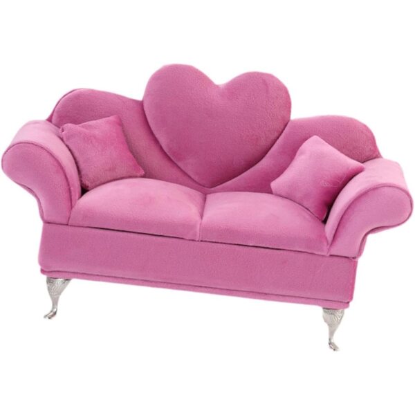 Sofaförmige Schmuckschatulle 1/6 für Schmuck und Puppenhaus R rosa