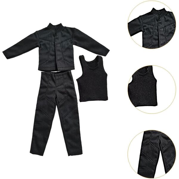 Stilvolles Kleidungsset für 1:12 Actionfiguren: hochwertige Jacke, Weste und Hose