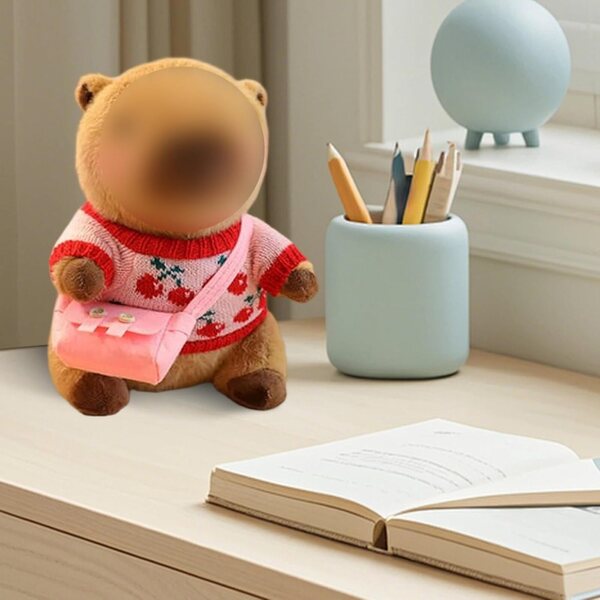 Kleidungsset für 10-Zoll-Capybara-Puppe mit Pullovern, Hüten und Modetaschen