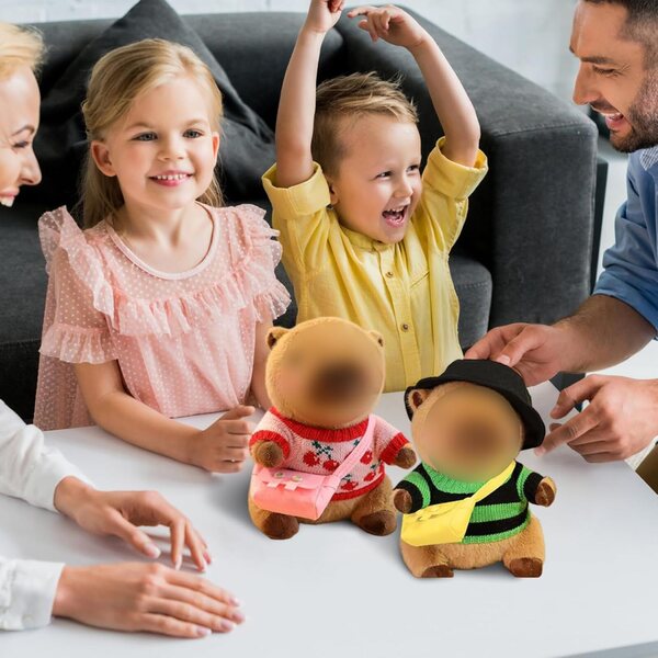 Kleidungsset für 10-Zoll-Capybara-Puppe mit Pullovern, Hüten und Modetaschen