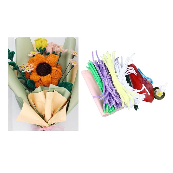 Floral Creation Kit 180 Pfeifenreiniger mit Werkzeug und DIY-Gänseblümchen
