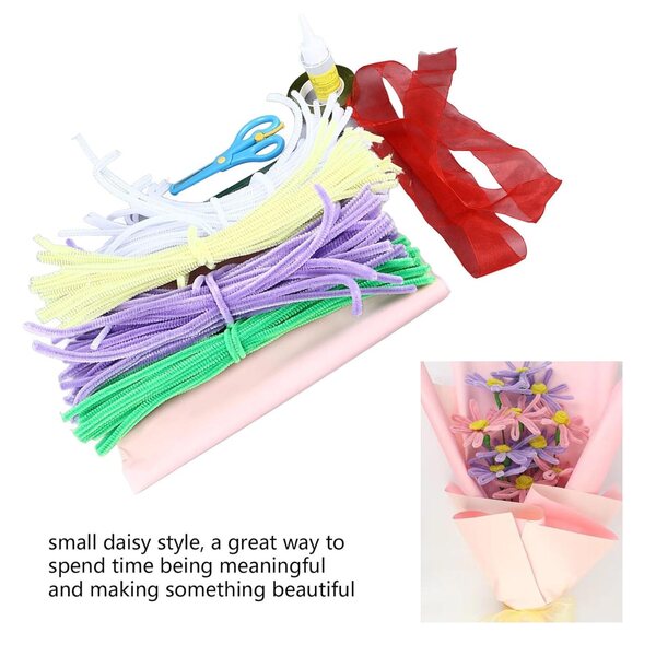 Floral Creation Kit 180 Pfeifenreiniger mit Werkzeug und DIY-Gänseblümchen