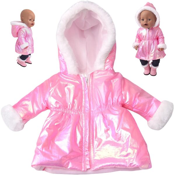 Cappotto Invernale per Bambola 18 Pollici con Cappuccio e Cerniera - Uanqfegy Rosy
