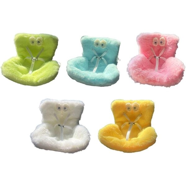 BlissfulAbode Autositz für Puppen aus weichem Plüsch, 14,5 x 11 x 11 cm, Blau