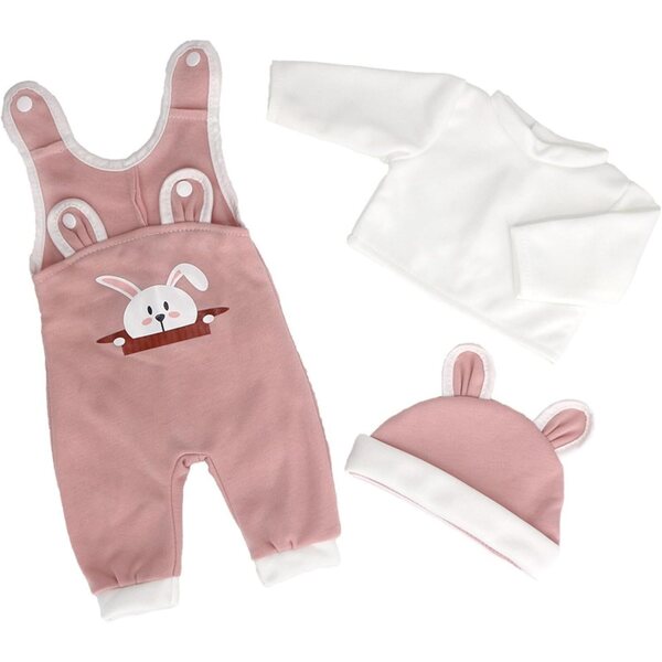 18-Zoll-Puppenoutfit Hasenkostüm mit rosa T-Shirt, Hose und Mütze