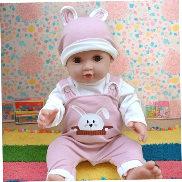 18-Zoll-Puppenoutfit Hasenkostüm mit rosa T-Shirt, Hose und Mütze