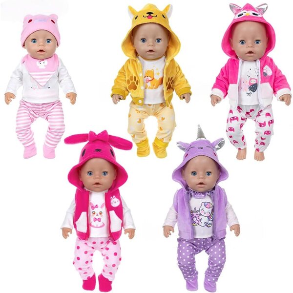 Maschinenwaschbares 18-Zoll-Puppenkleidungsset, modische Kleidung für kreatives Spielen