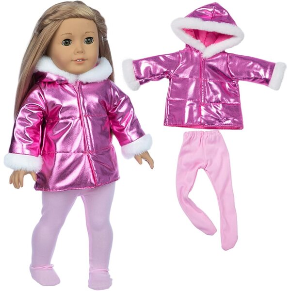 Set Vestiti Invernali per Bambole 18 Pollici - Piumino e Leggings Jorzer