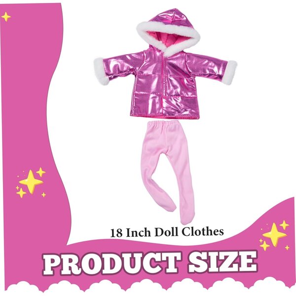 Set Vestiti Invernali per Bambole 18 Pollici - Piumino e Leggings Jorzer