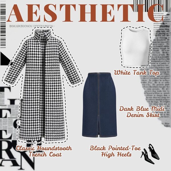 Set mit 21 modischen Kleidungsstücken für 21,5-cm-Puppen mit Hahnentritt-Trenchcoat und Lederjacke