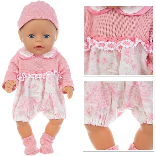 Kleidung für eine 46 cm große amerikanische Puppe mit Overall, Mütze und Socken, Modeaccessoires