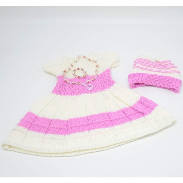 Lässige Strickkleidung für 46 cm große amerikanische Puppen mit Perlenaccessoires im Lieferumfang enthalten