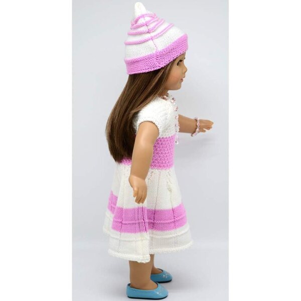 Lässige Strickkleidung für 46 cm große amerikanische Puppen mit Perlenaccessoires im Lieferumfang enthalten