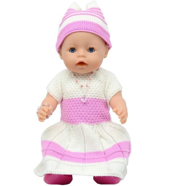 Lässige Strickkleidung für 46 cm große amerikanische Puppen mit Perlenaccessoires im Lieferumfang enthalten