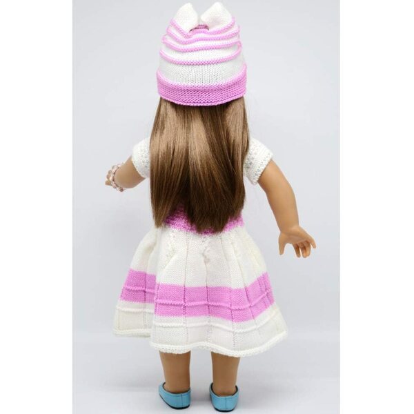 Lässige Strickkleidung für 46 cm große amerikanische Puppen mit Perlenaccessoires im Lieferumfang enthalten