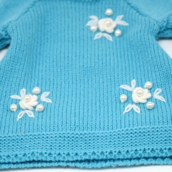 Lässige Strickkleidung für 46 cm große amerikanische Puppen mit passender Mütze