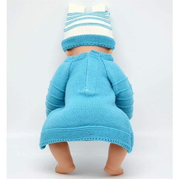 Lässige Strickkleidung für 46 cm große amerikanische Puppen mit passender Mütze