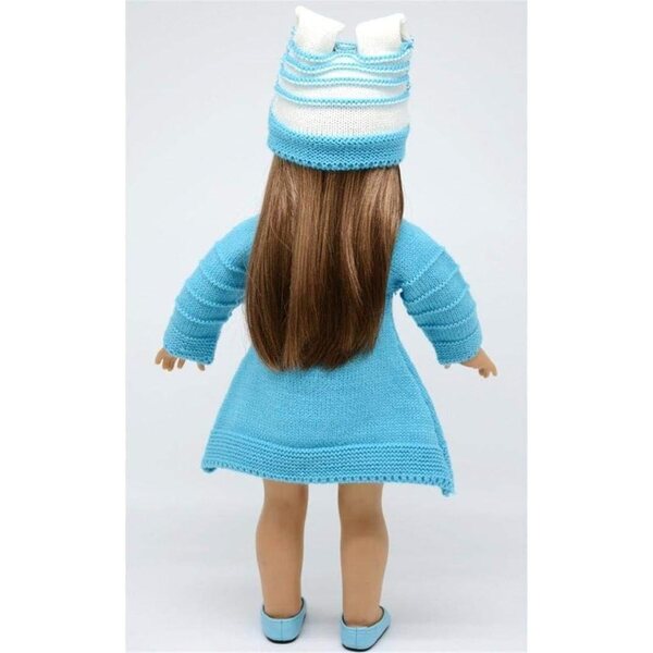 Lässige Strickkleidung für 46 cm große amerikanische Puppen mit passender Mütze