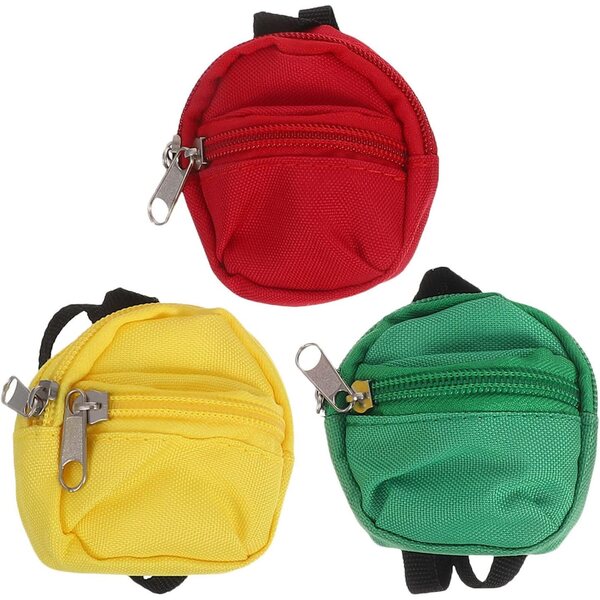Vaguelly Mini-Spielzeugrucksack für 1/6 Puppen – Set mit farbenfroher Tasche und Zubehör