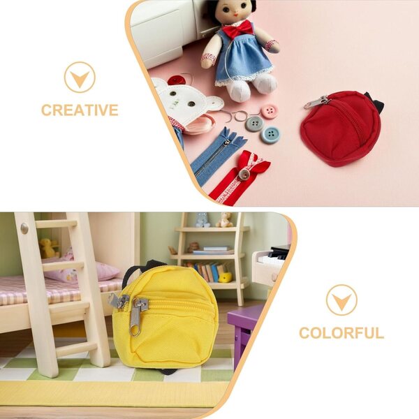 Vaguelly Mini Zaino Giocattolo per Bambole 1/6 - Set Borsa e Accessori Colorati