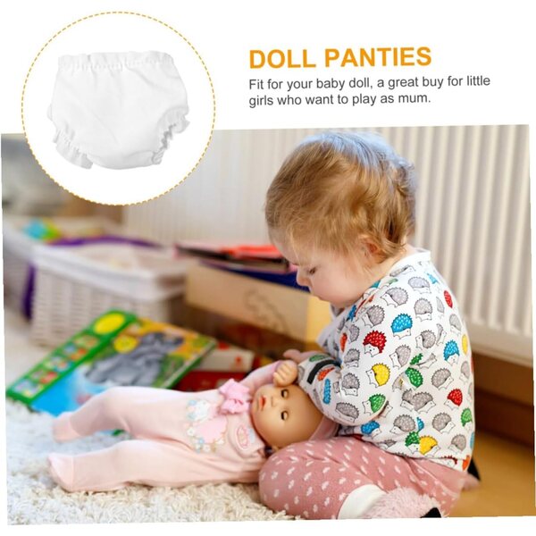 Set 20 Mutandine Bianche per Bambole 10 Pollici - Accessori Tessuto per Casa delle Bambole