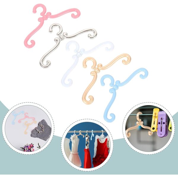 ORFOFE Set mit 25 farbigen Mini-Kleiderbügeln aus Zinklegierung für Puppen, widerstandsfähig und praktisch
