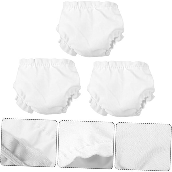 Set 20 Mutandine per Bambole 7x3 cm Bianche Lavabili Regolabili Accessori Gioco