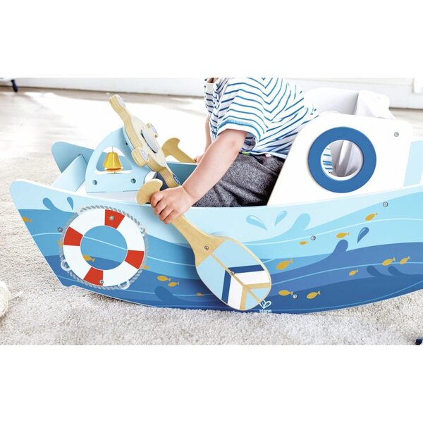 Hape Kapitänsschaukelboot mit Rudern und Ruder – Interaktives Spiel für Kinder