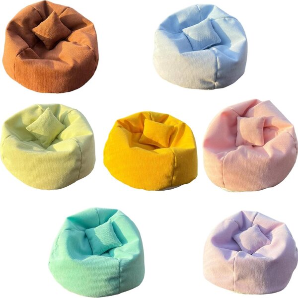 Set divano e cuscino in morbido cotone per bambole da 16 cm, mobili miniatura