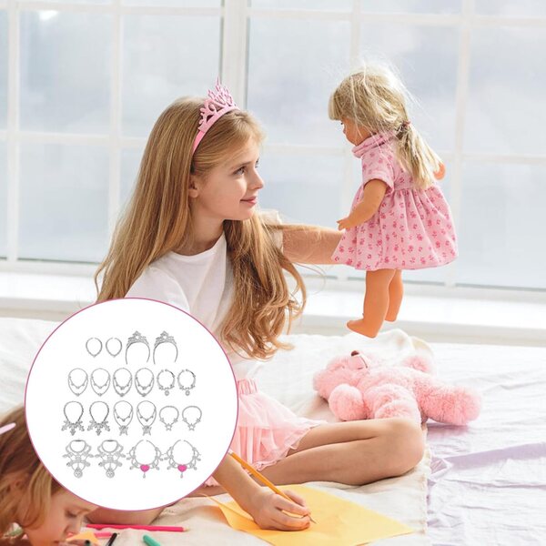Alasum Set 20 Collane Miniatura per Bambole 30 cm, Gioielli Plastici Resistenti e Creativi