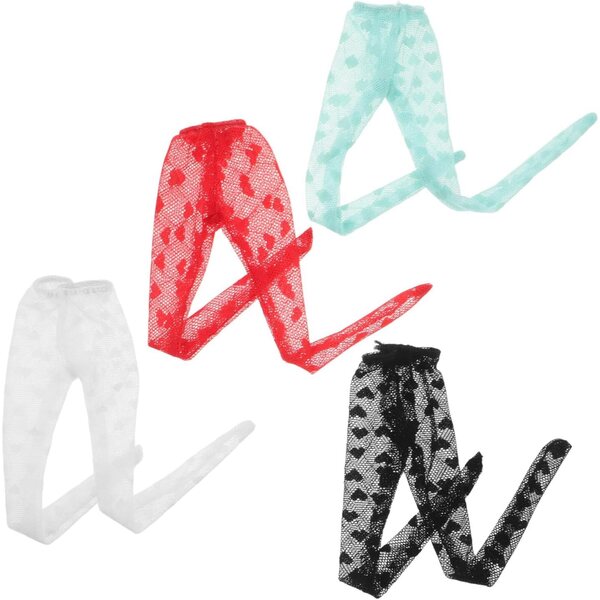 VICASKY Set mit 4 Puppensocken aus Polyester mit bunten Herzen, leicht zu wechseln