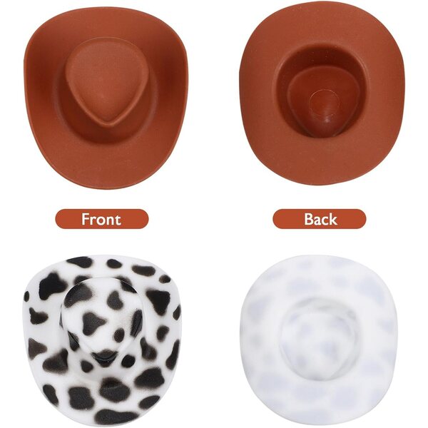 Set 40 Mini Cappelli Assortiti per Bambole e Lavoretti Creativi - Nero, Marrone, Bianco, Rosa Pois