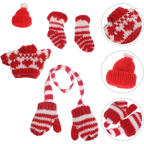 Miniatur-Winterkleidungsset für ERINGOGO-Puppen mit Pullover, Handschuhen und Socken