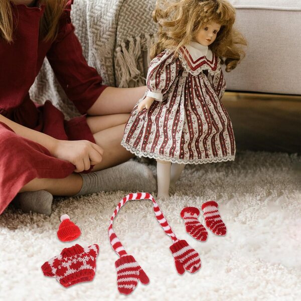 Miniatur-Winterkleidungsset für ERINGOGO-Puppen mit Pullover, Handschuhen und Socken