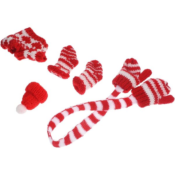 Miniatur-Winterkleidung für Puppen mit Mütze, Pullover, Handschuhen und Socken