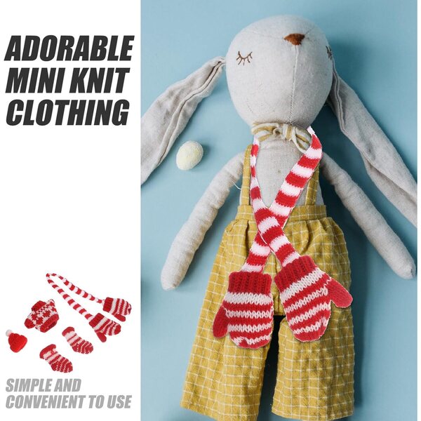 Miniatur-Winterkleidung für Puppen mit Mütze, Pullover, Handschuhen und Socken