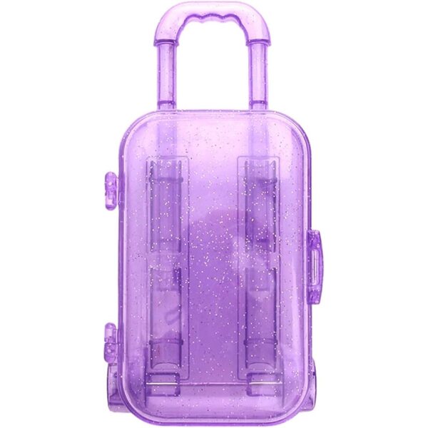 Set 2 Mini Valigie per Bambole Viola in Plastica Resistente | Accessori Valigia Giocattolo