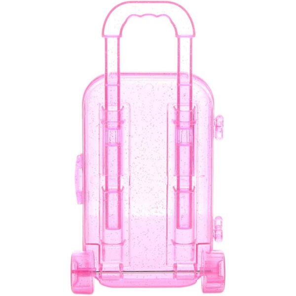Set 2 Mini Valigie per Bambole in Plastica Resistente, Accessori Viaggio in Miniatura Viola